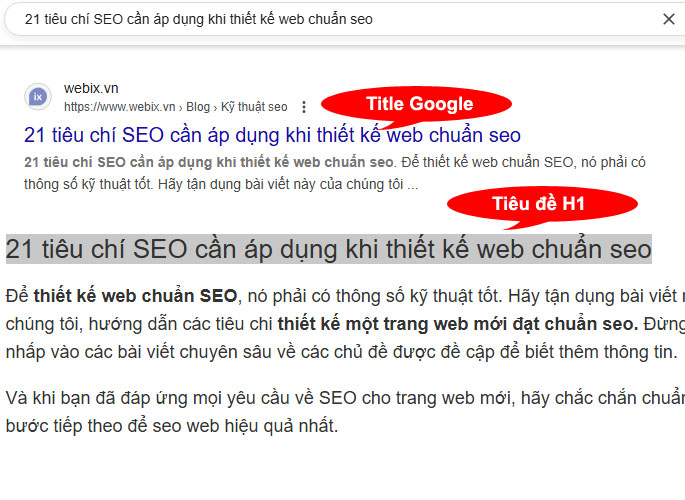 Các loại thẻ tiêu đề