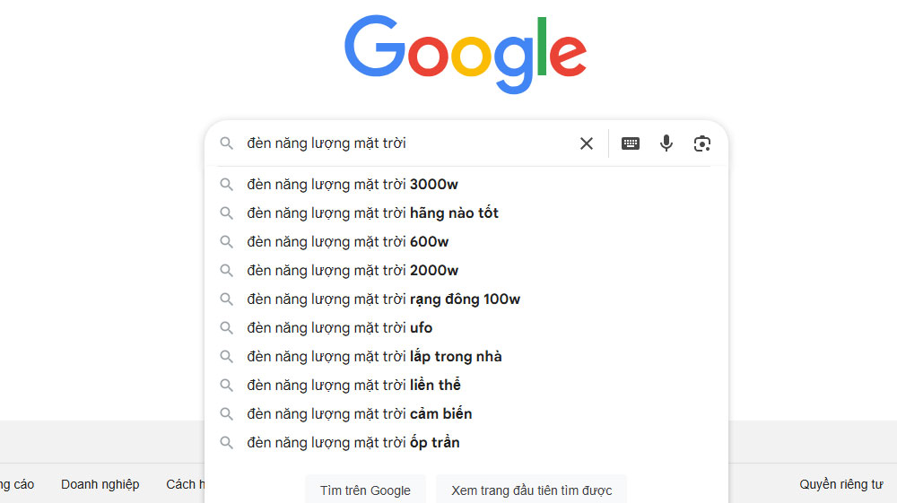 Google gợi ý từ khoá