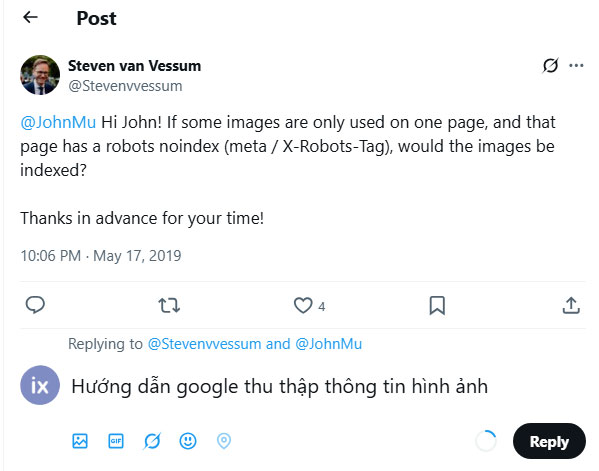 Hướng dẫn Google thu thập thông tin hình ảnh