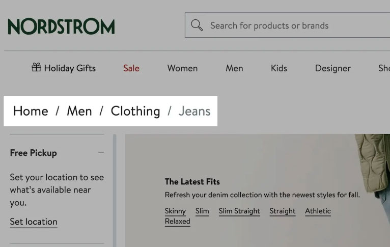 Kích hoạt Breadcrumbs