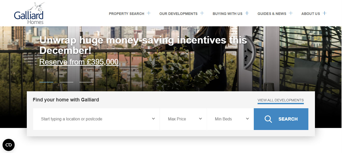 Mẫu Landing page bất động sản galliardhomes