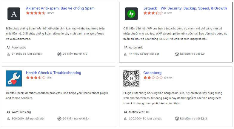 Lựa chọn plugin phù hợp