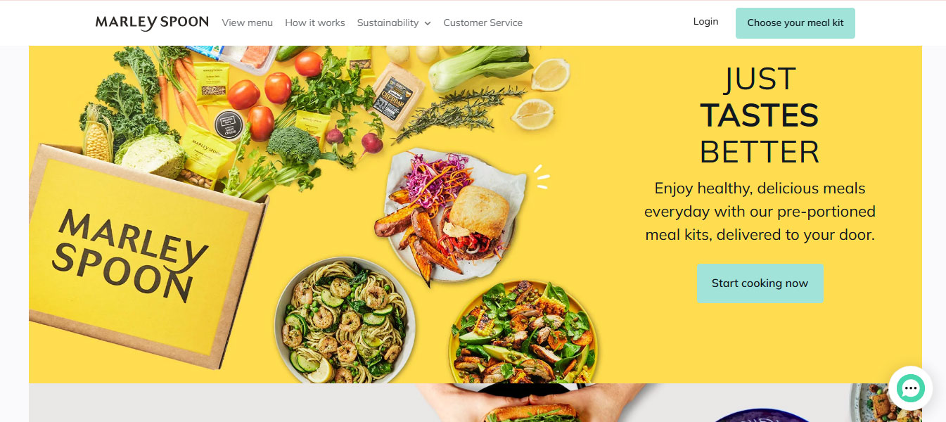 Mẫu landing page bán hàng Marley Spoon