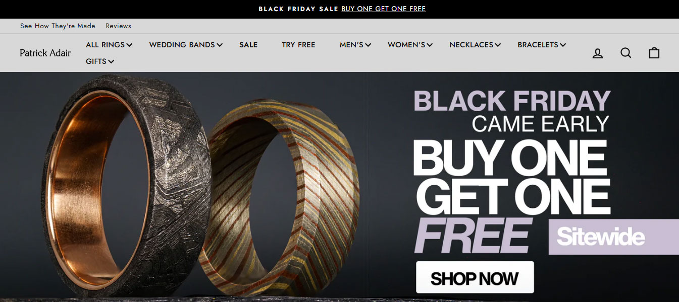 Mẫu landing page bán hàng Patrick Adair Designs