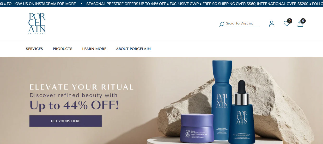 Mẫu landing page bán hàng Porcelain