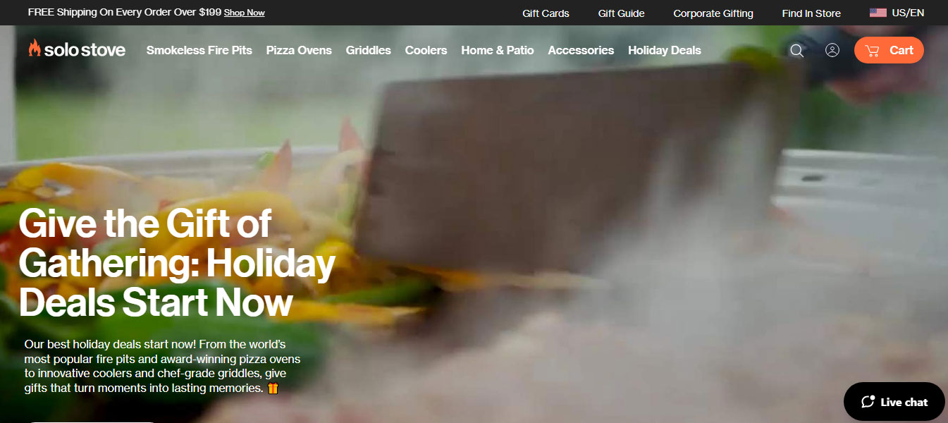 Mẫu landing page bán hàng Solo Stove