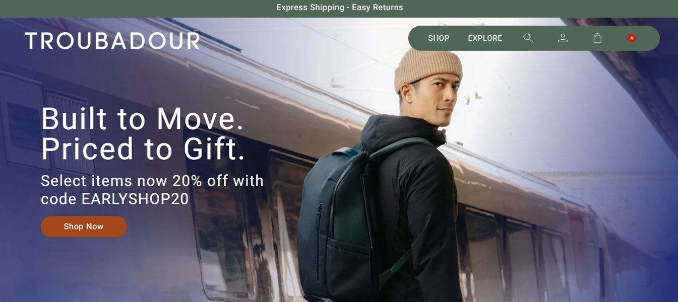 Mẫu landing page bán hàng Troubadour