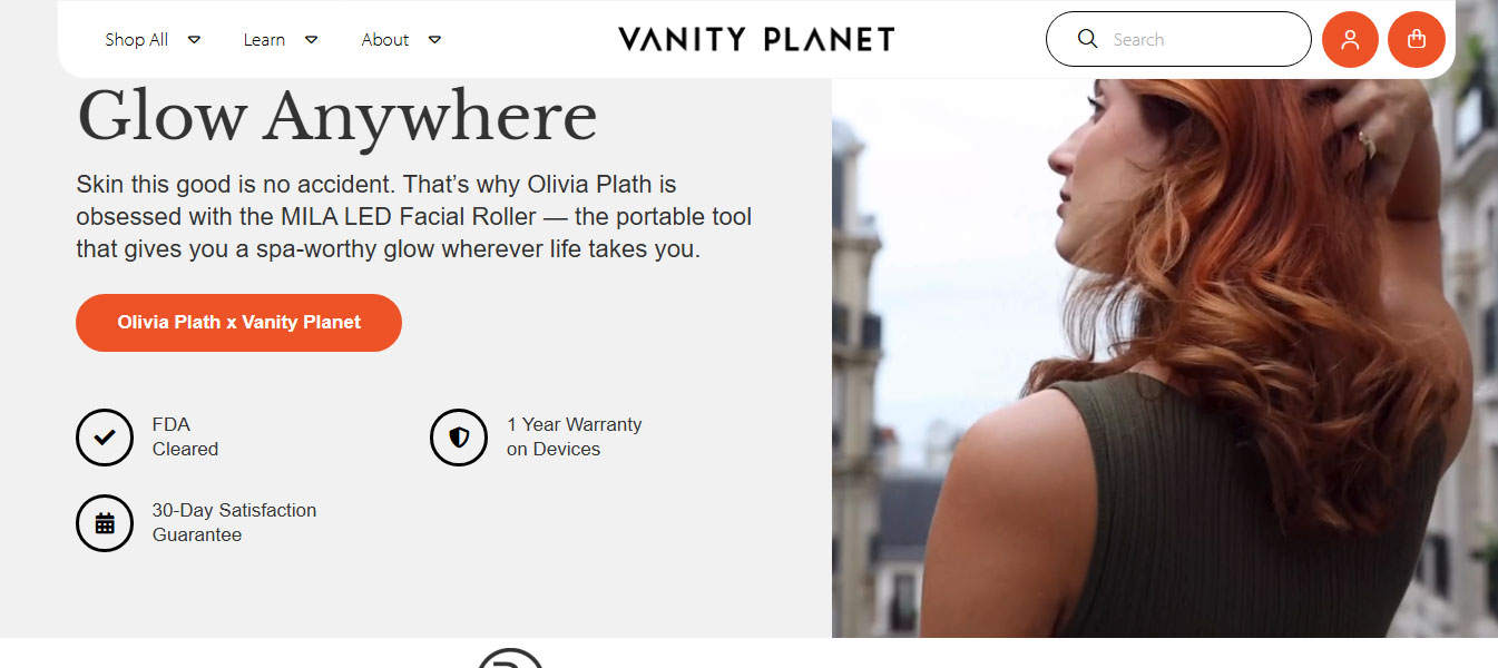 Mẫu landing page bán hàng Vanity Planet
