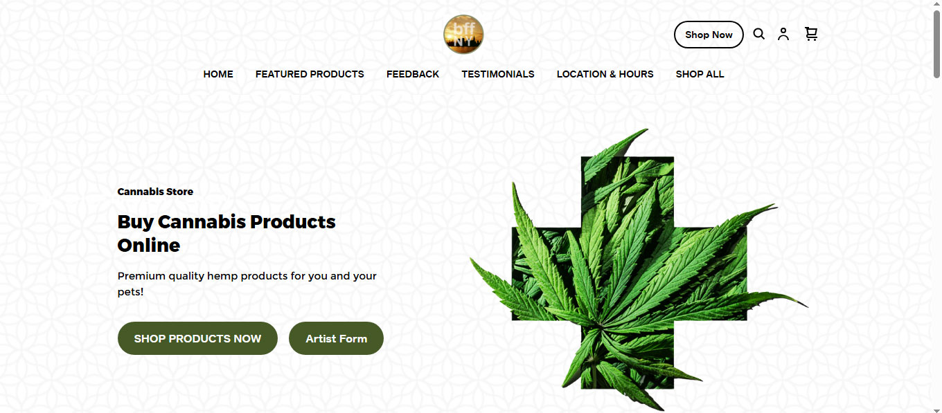Landing page Blue Forest Farms