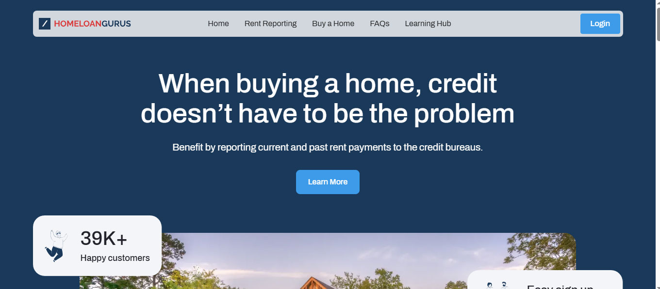 Landing page HomeLoanGurus