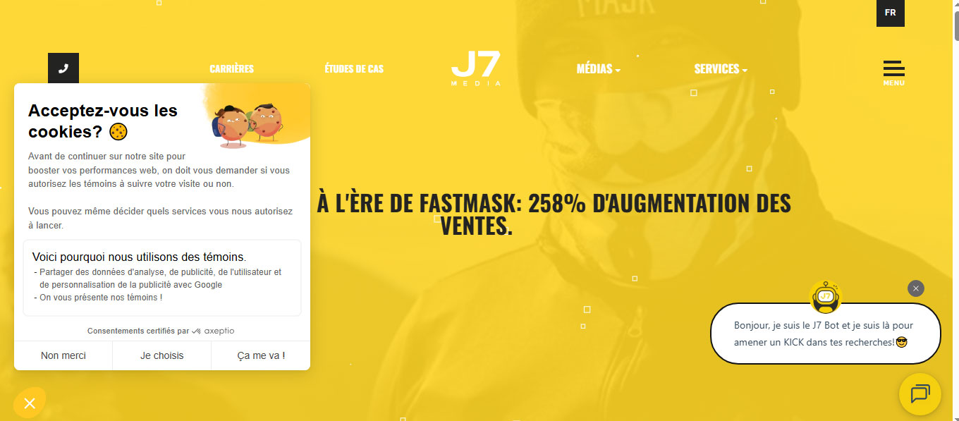 Landing page J7 Media