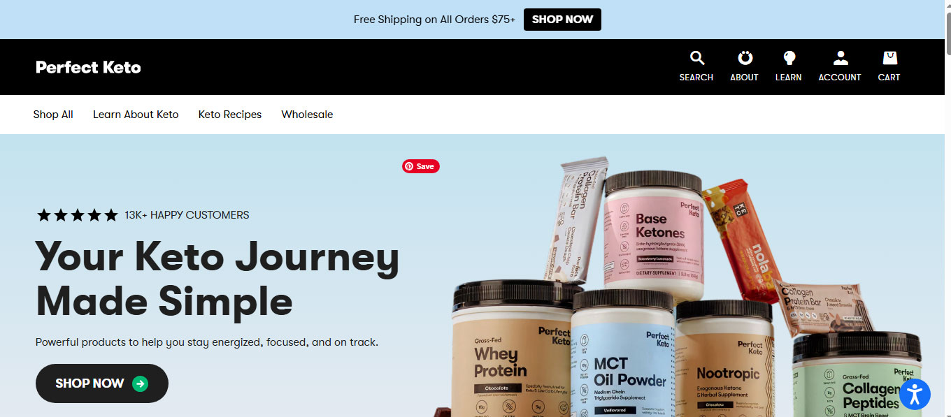 Landing page Perfect Keto