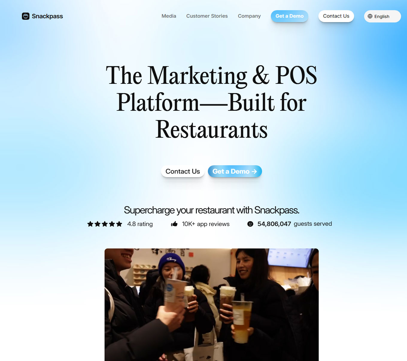 Landing page Snackpass