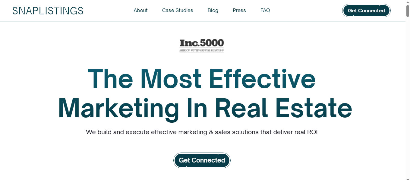 Landing page Snap Listings