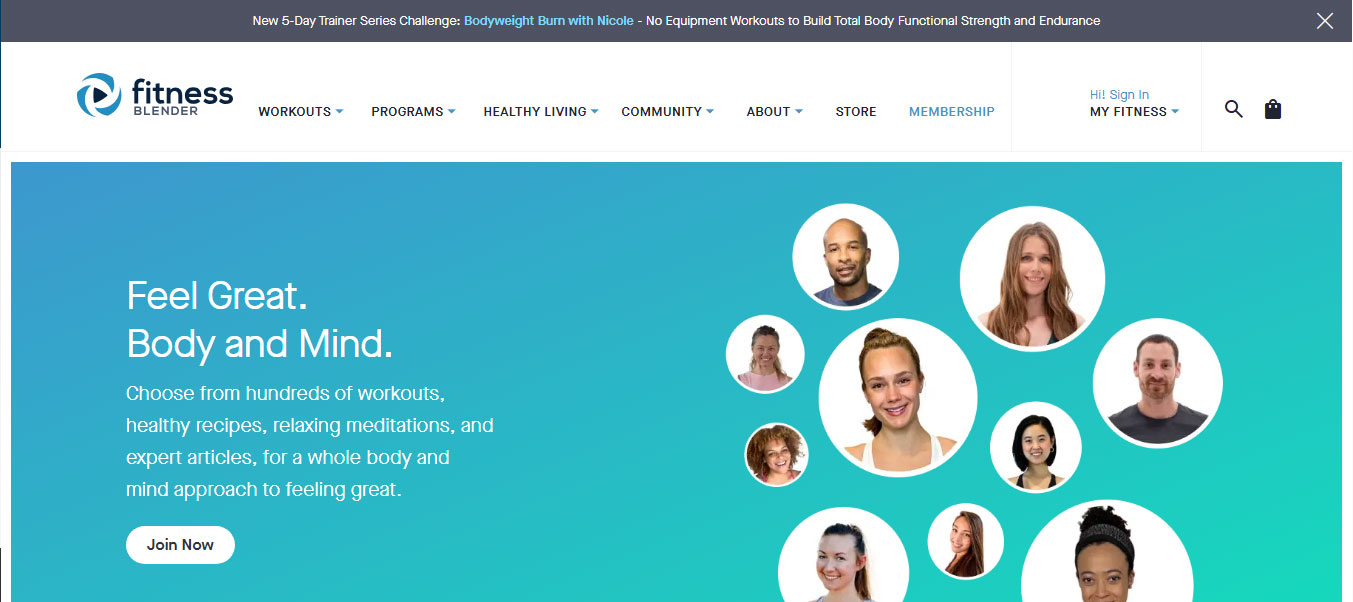 Mẫu trang đích Fitnessblender