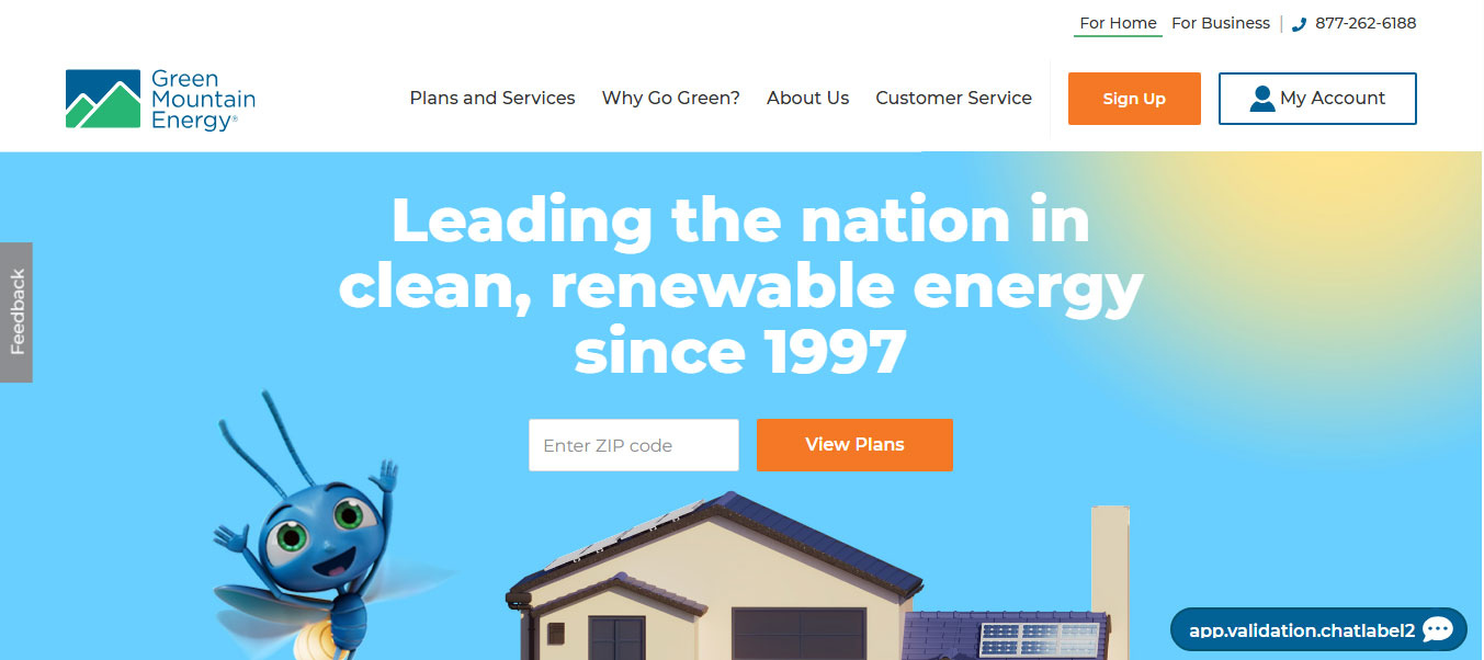 Mẫu trang đích Green Mountain Energy