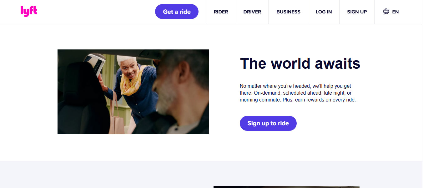 Mẫu trang đích Lyft