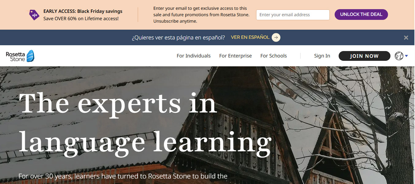 Mẫu trang đích Rosetta Stone