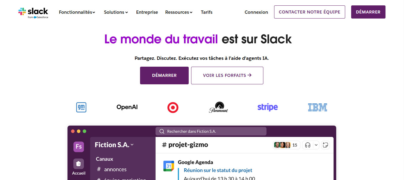 Mẫu trang đích Slack