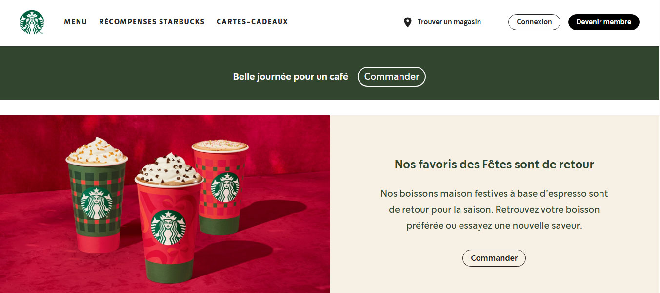 Mẫu trang đích Starbucks