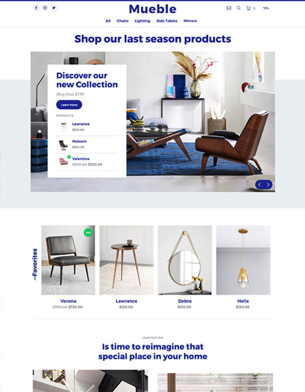 Mẫu web bán hang Mueble