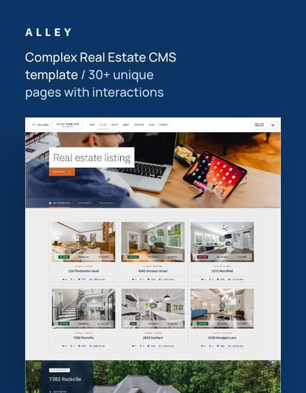 Mẫu web bất động sản Alley