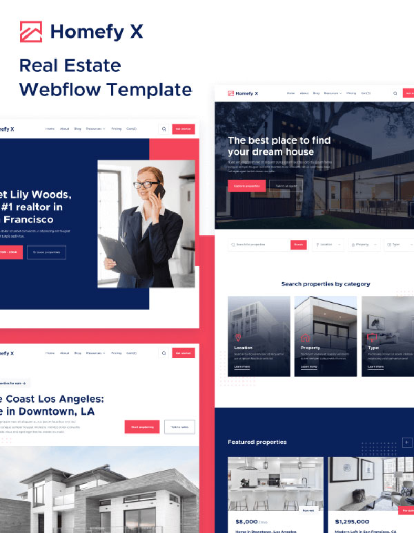 Mẫu web bất động sản Homefy X