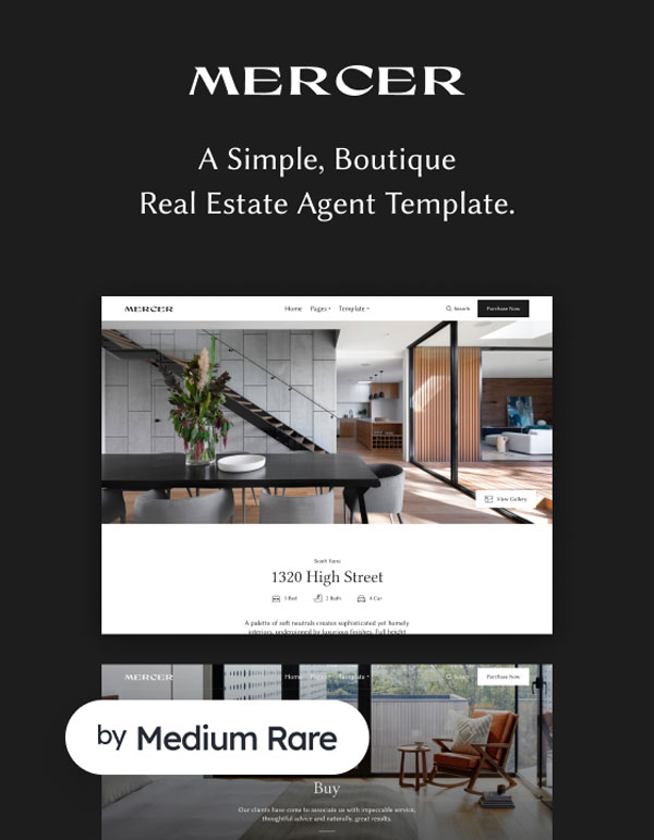 Mẫu web bất động sản Mercer