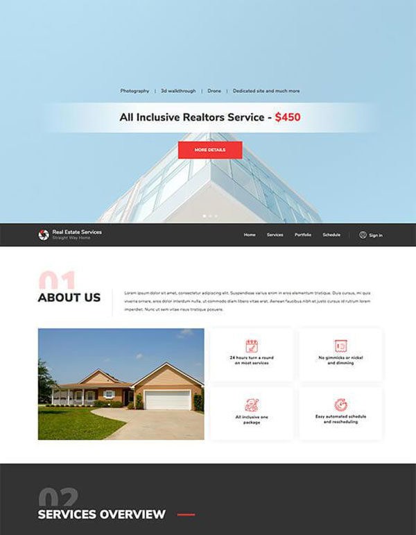Mẫu web bất động sản ReaServices