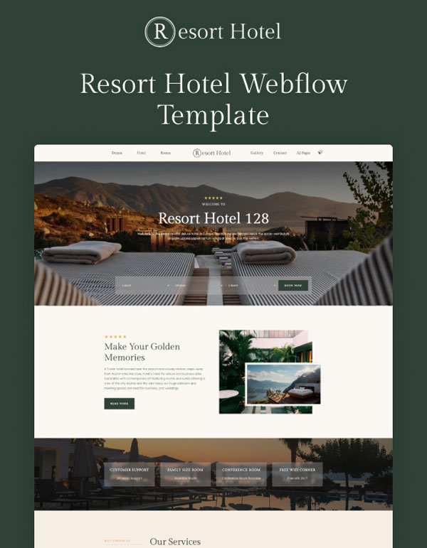 Mẫu web du lịch Resort 128