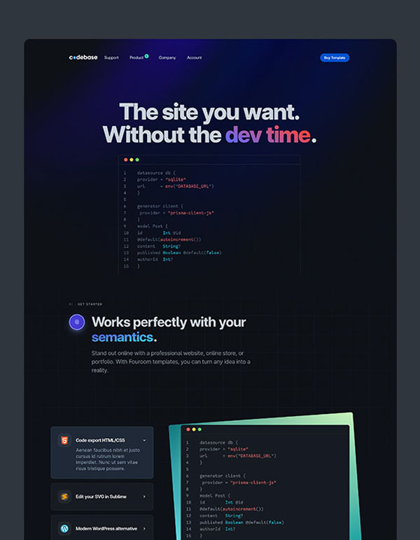 Mẫu web giới thiệu công ty Codebase