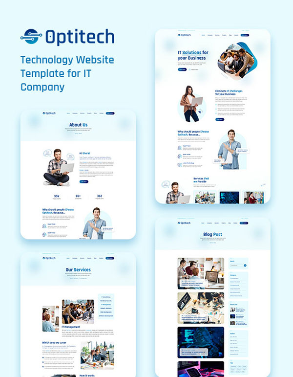 Mẫu web giới thiệu công ty Optitech