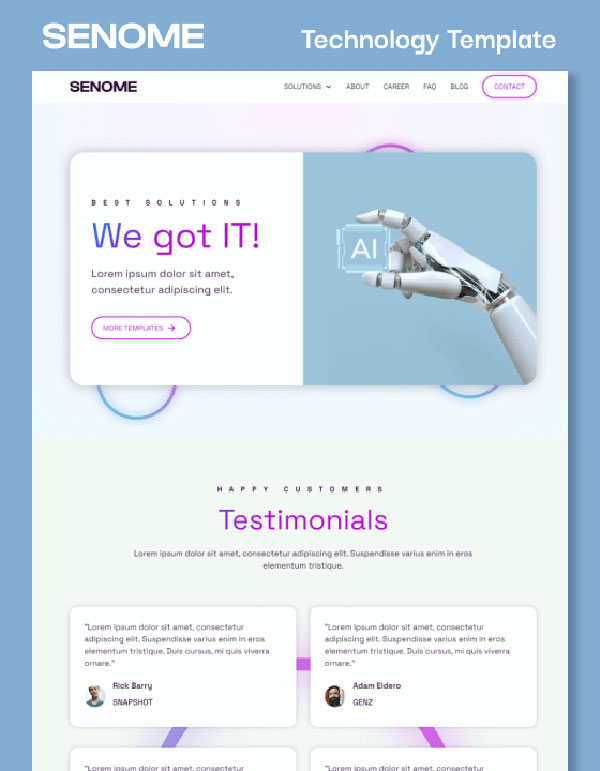 Mẫu web giới thiệu công ty Senome