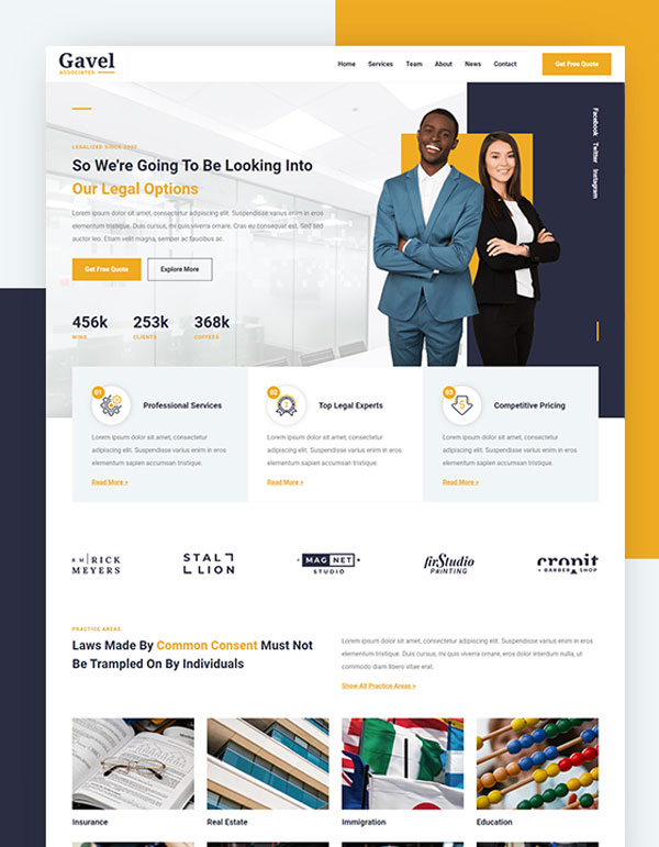 Mẫu  web luật sư Gavel