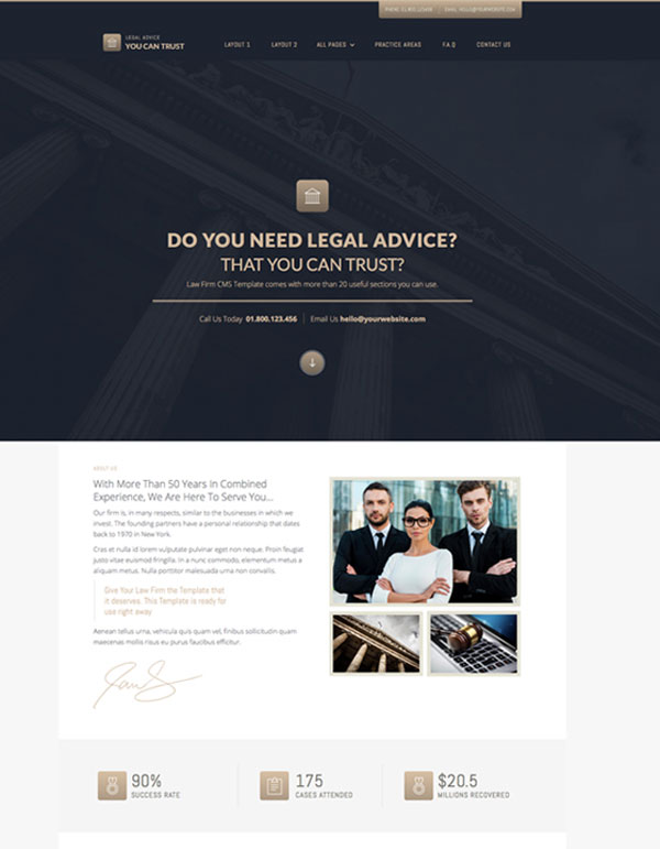 Mẫu  web luật sư Justice
