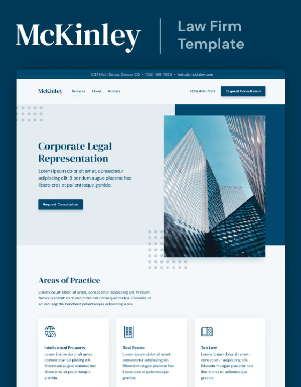 Mẫu  web luật sư McKinley