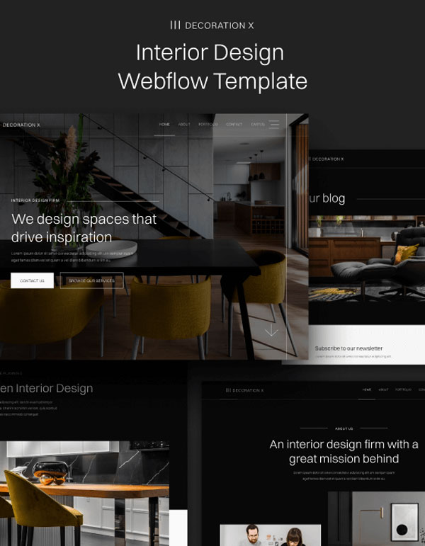 Mẫu web nội thất Decoration X