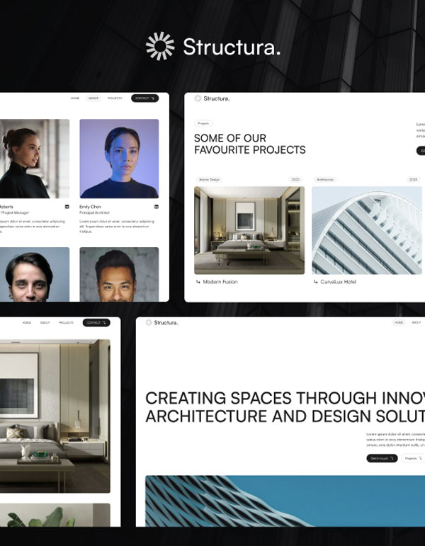 Mẫu web nội thất Structura