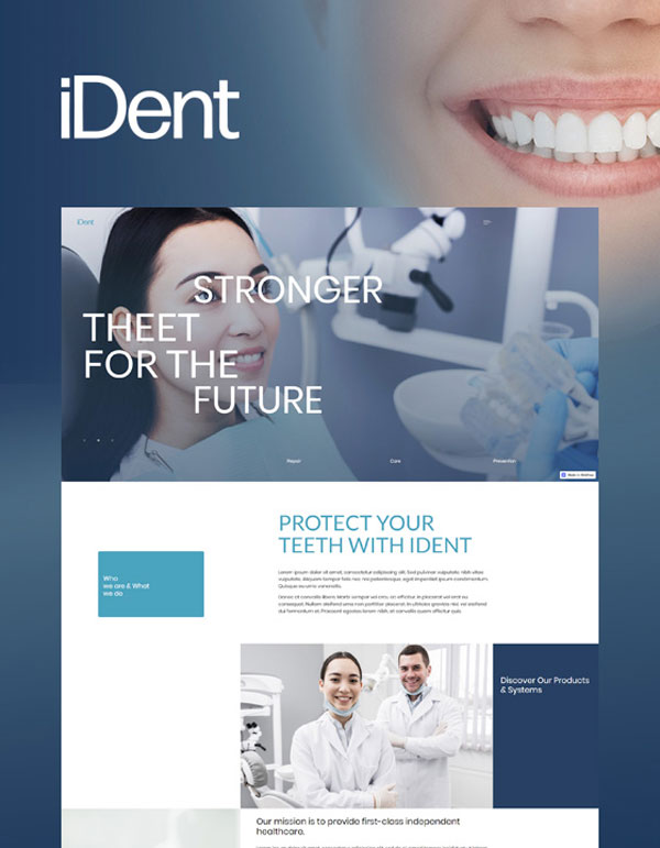 Mẫu web phòng khám nha khoa iDent