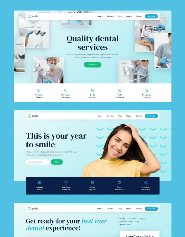 Mẫu web phòng khám nha khoa Smile