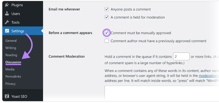 Phê duyệt bình luận theo cách thủ công