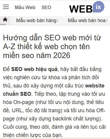 Phiên bản web trên mobile