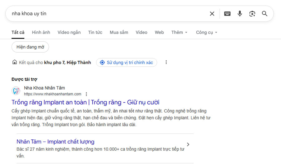 Chạy quảng cáo Google nha khoa