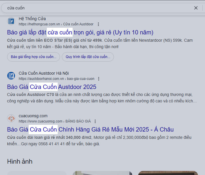 Seo trong trang web on page