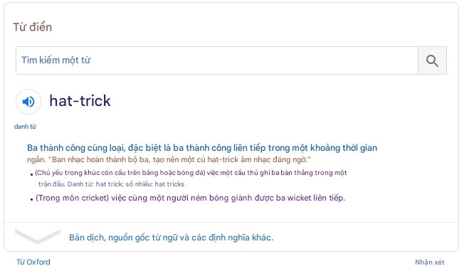 Đoạn trích từ điển về cú hat-trick