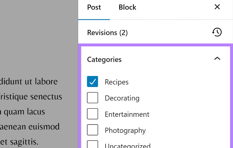Sử dụng đúng danh mục bài viết
