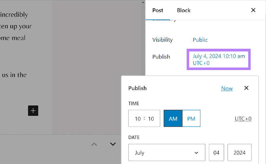 Sử dụng ngày cập nhật trong bài viết