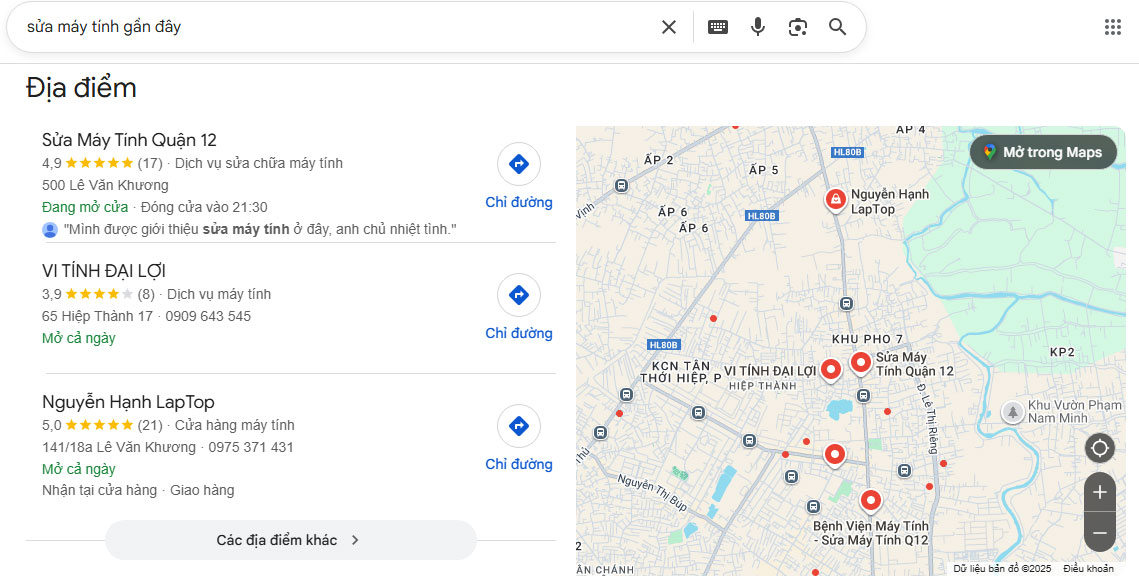 Sửa máy tính gần đây