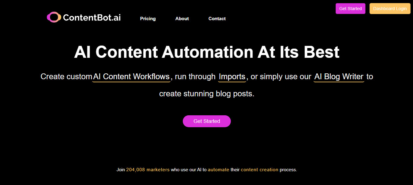 Tạo Landing Page bằng AI contentbot