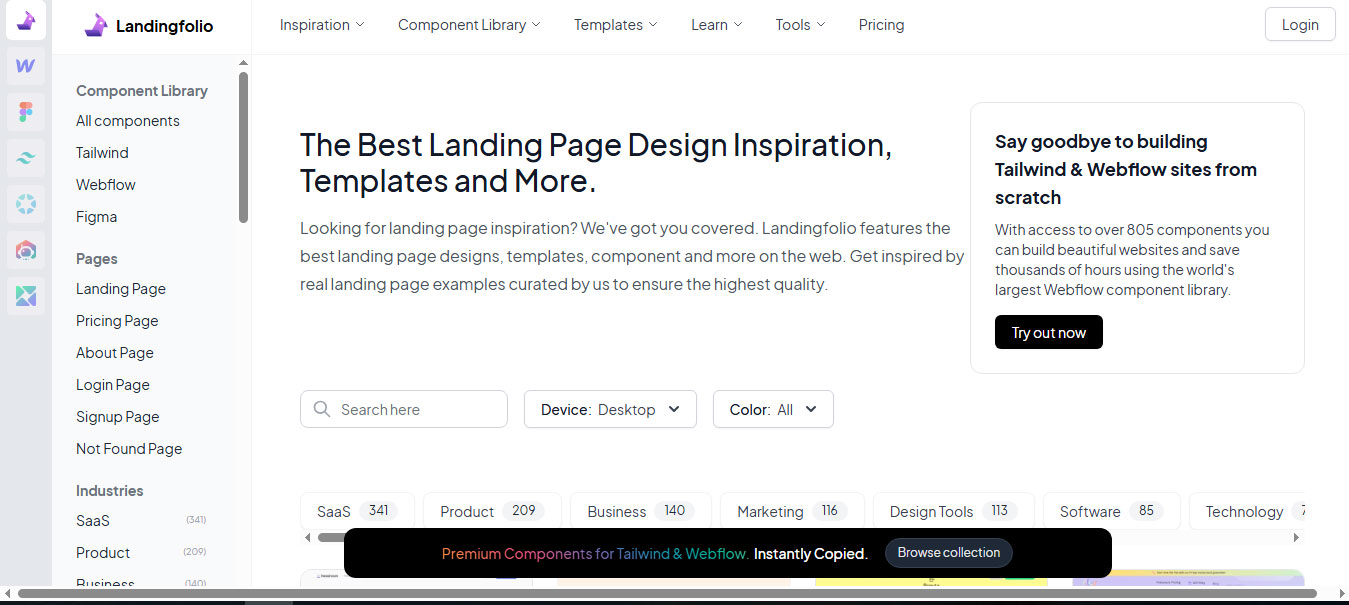 Tạo Landing Page bằng AI landingfolio